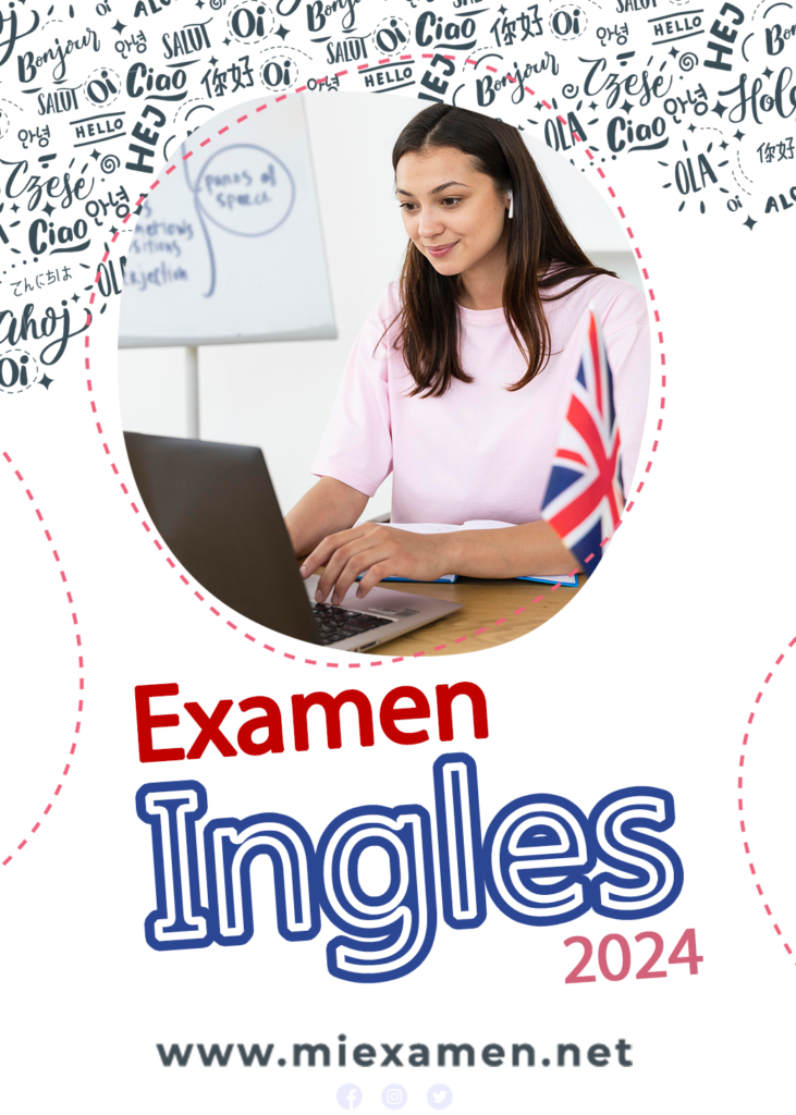 Portada del link que te genera una visita a un examen simulacion en el area de ingles al portal mi examen.net